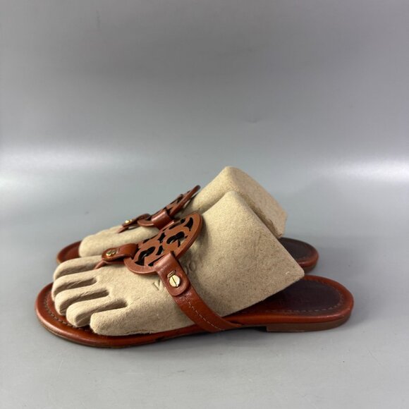 Tory Burch Brown Ladies Leather Miller Sandal, Size 7 - Picture 5 of 12